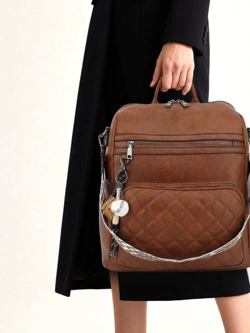 Stylish Large PU Leather Backpack Purse for Women - Versatile Travel Bag